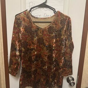 Serengeti Multicolor Paisley Velvet Blouse